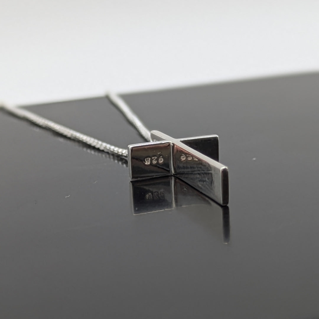 Modern Sterling Silver Cross Necklace