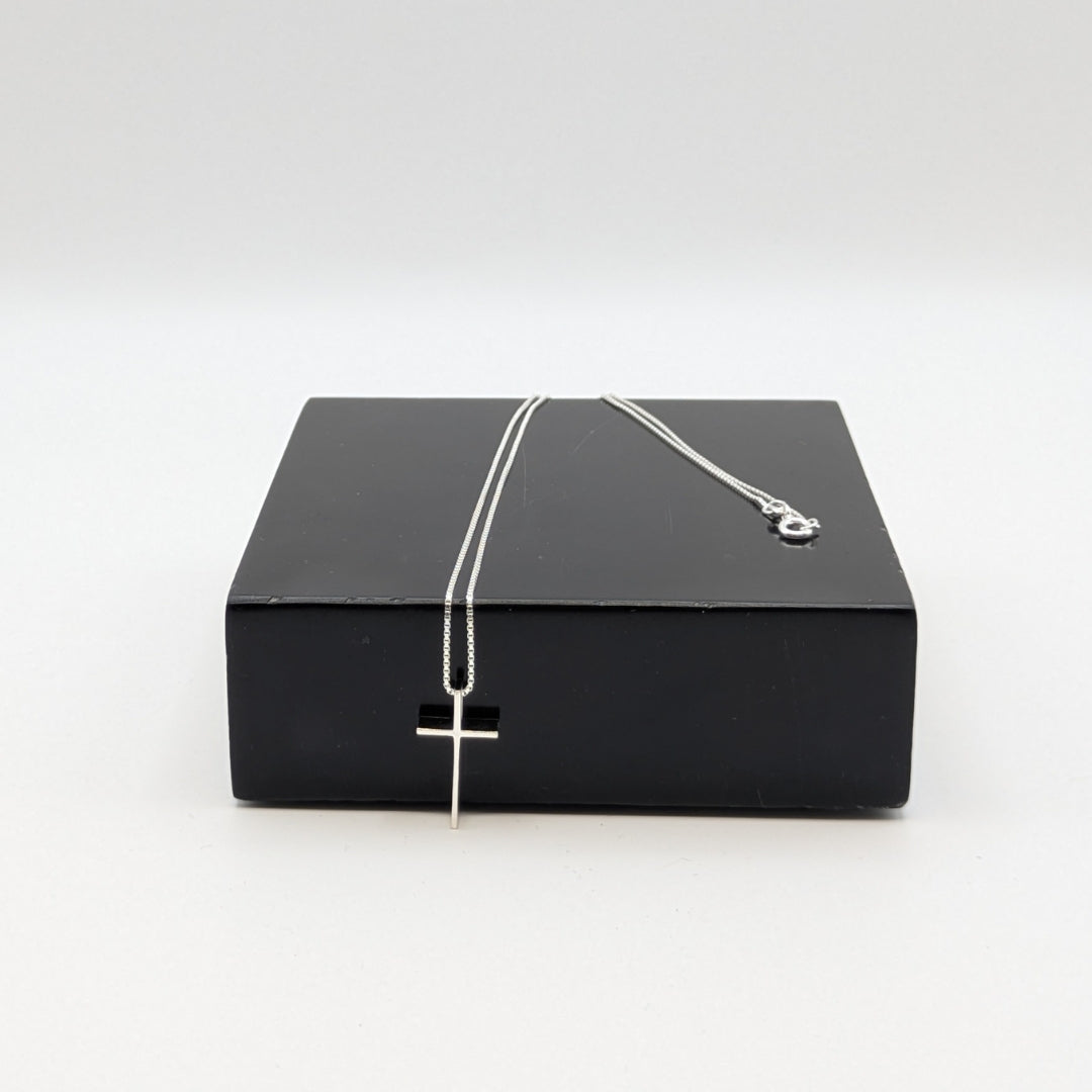 Modern Sterling Silver Cross Necklace