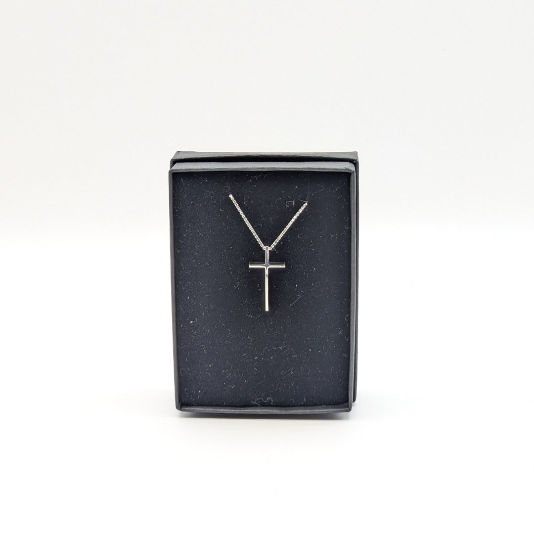 Modern Sterling Silver Cross Necklace