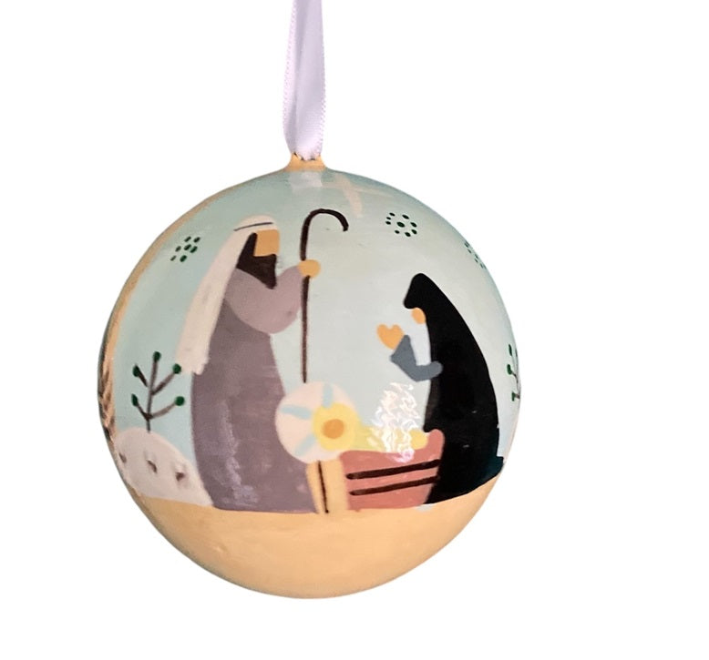 Nativity on Sand Bauble