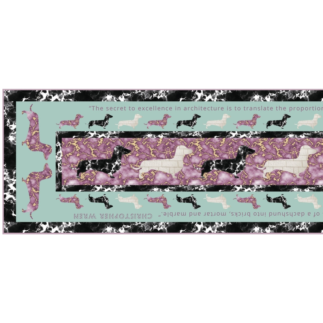 Wren Dachshund Quote Silk Scarf