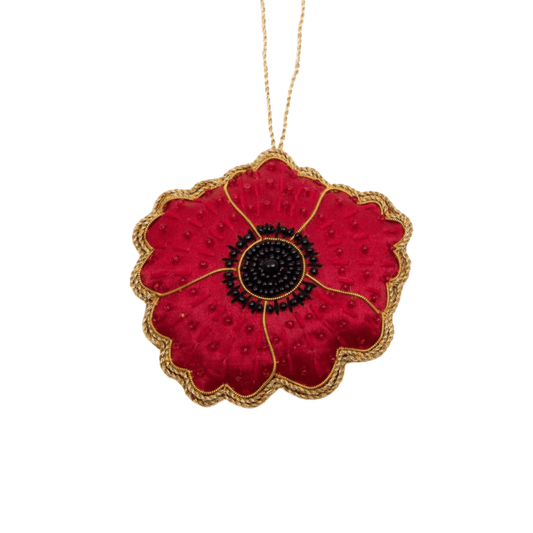Poppy 1914–1918 Embroidered Hanging Decoration – Fair Trade