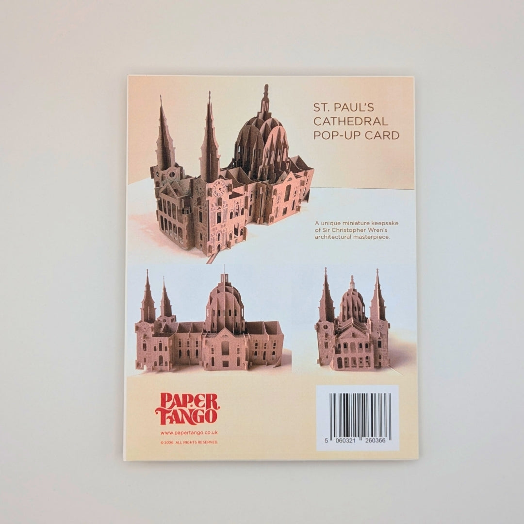 St. Paul's Cathedral pop-up card packaging with architectural illustration on a light background