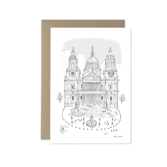 St Paul’s Cathedral Greetings Card – Black & White