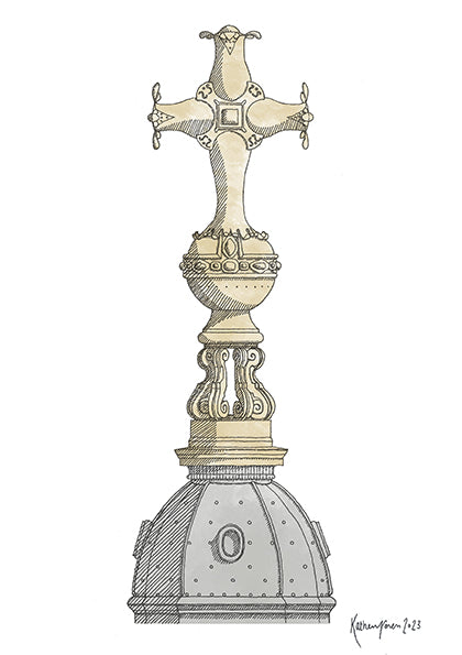 St Paul's Ball & Cross (Detail) Print