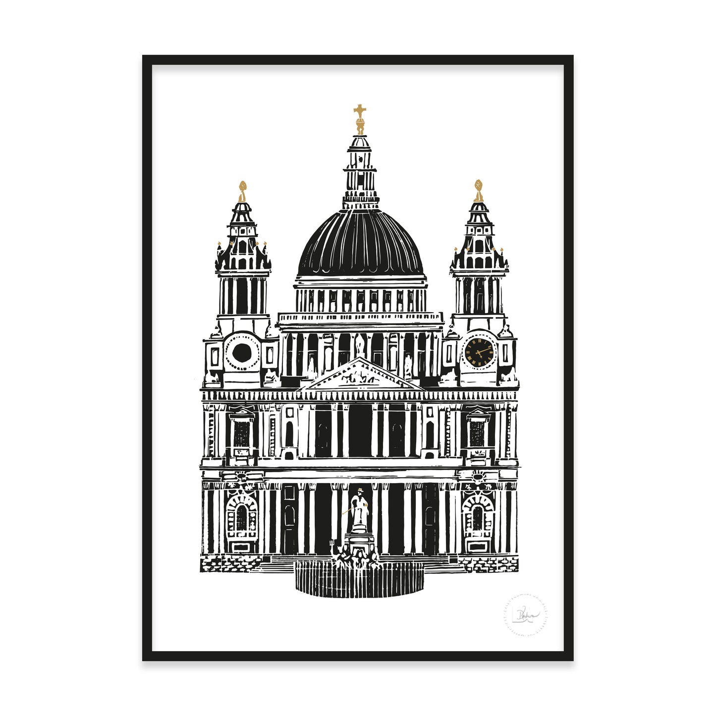 St Paul's Cathedral Linoprint - Davey Podmore
