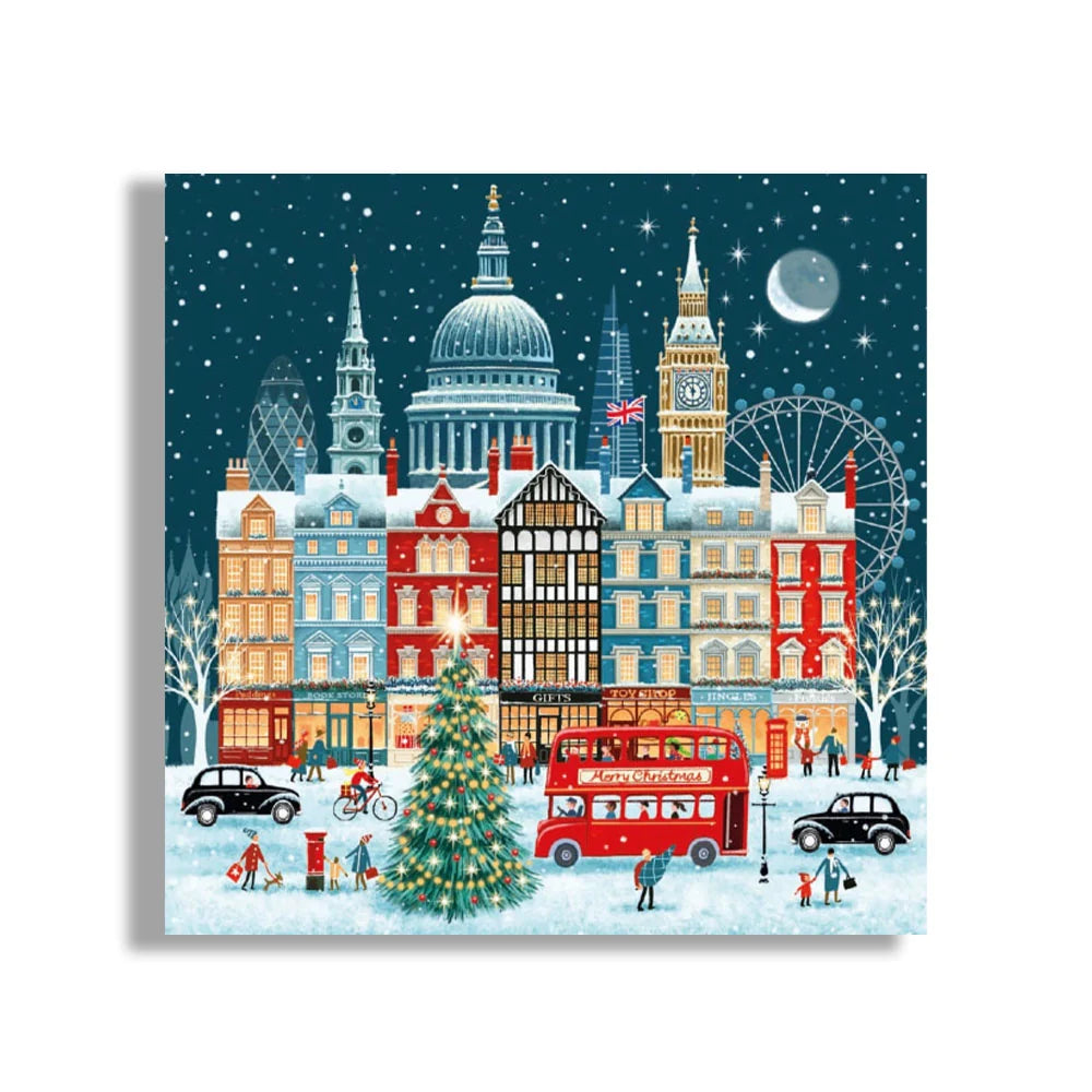 Starry London Night Christmas Cards – Pack of 8