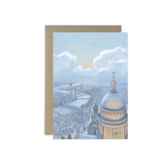 London Twilight Skyline Greetings Card - Mike Green