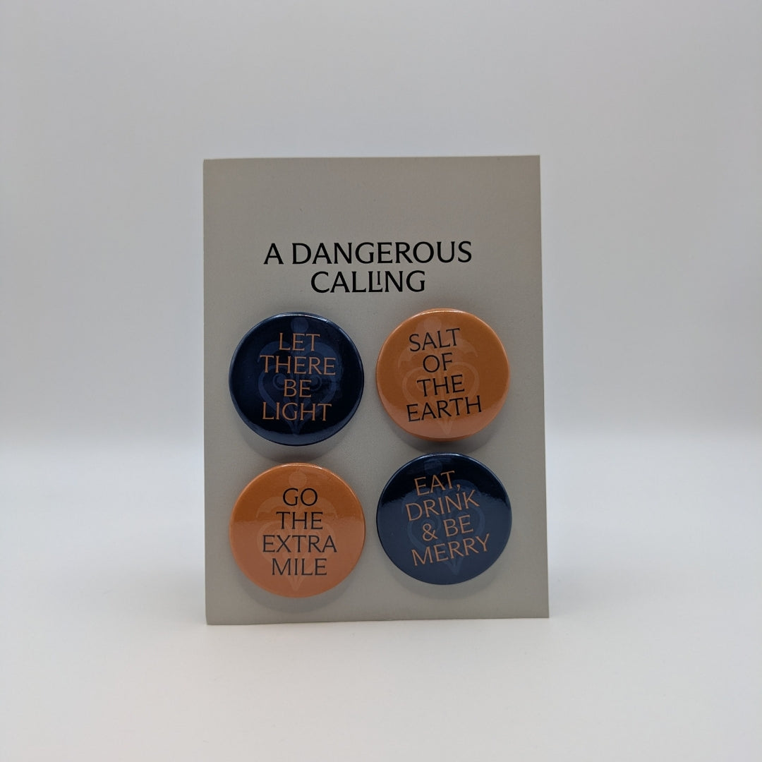 A Dangerous Calling Pin Badge Set | William Tyndale Exhibition Exclusive