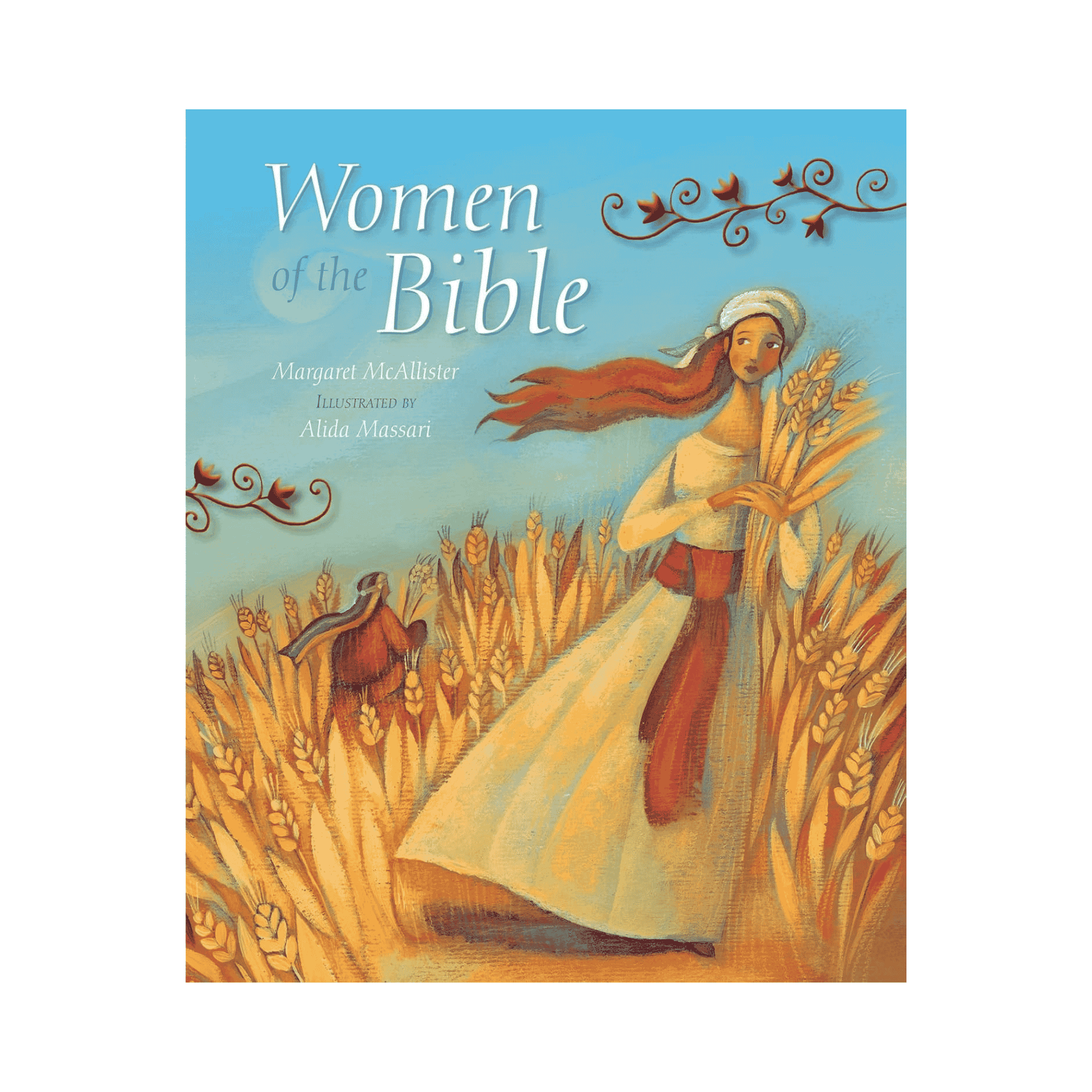 Book cover of 'Women of the Bible' with an illustration of a woman in a wheat field.