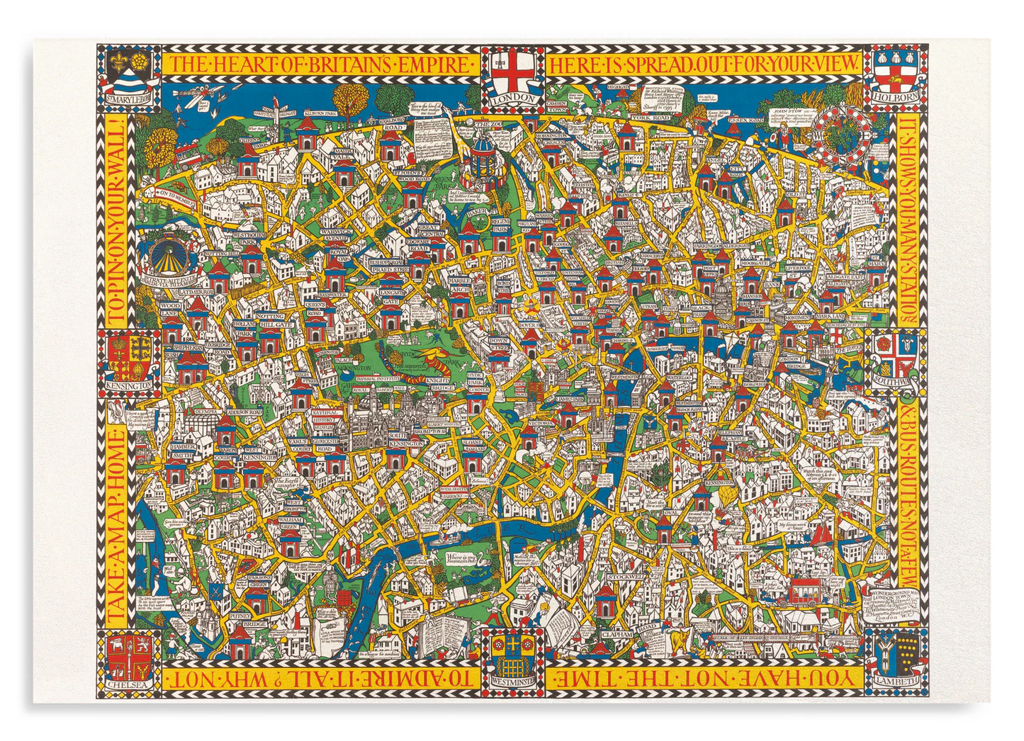 Wonderground Map of London Town (1914) A4 Print