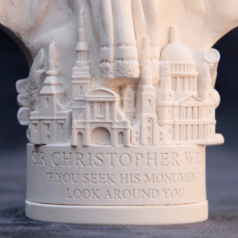 Christopher Wren — White Plaster Bust