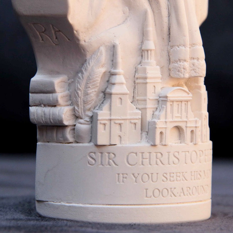 Christopher Wren — White Plaster Bust