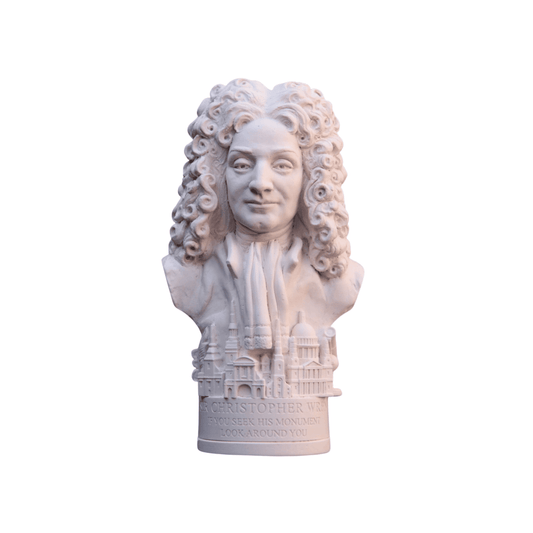 Christopher Wren — White Plaster Bust