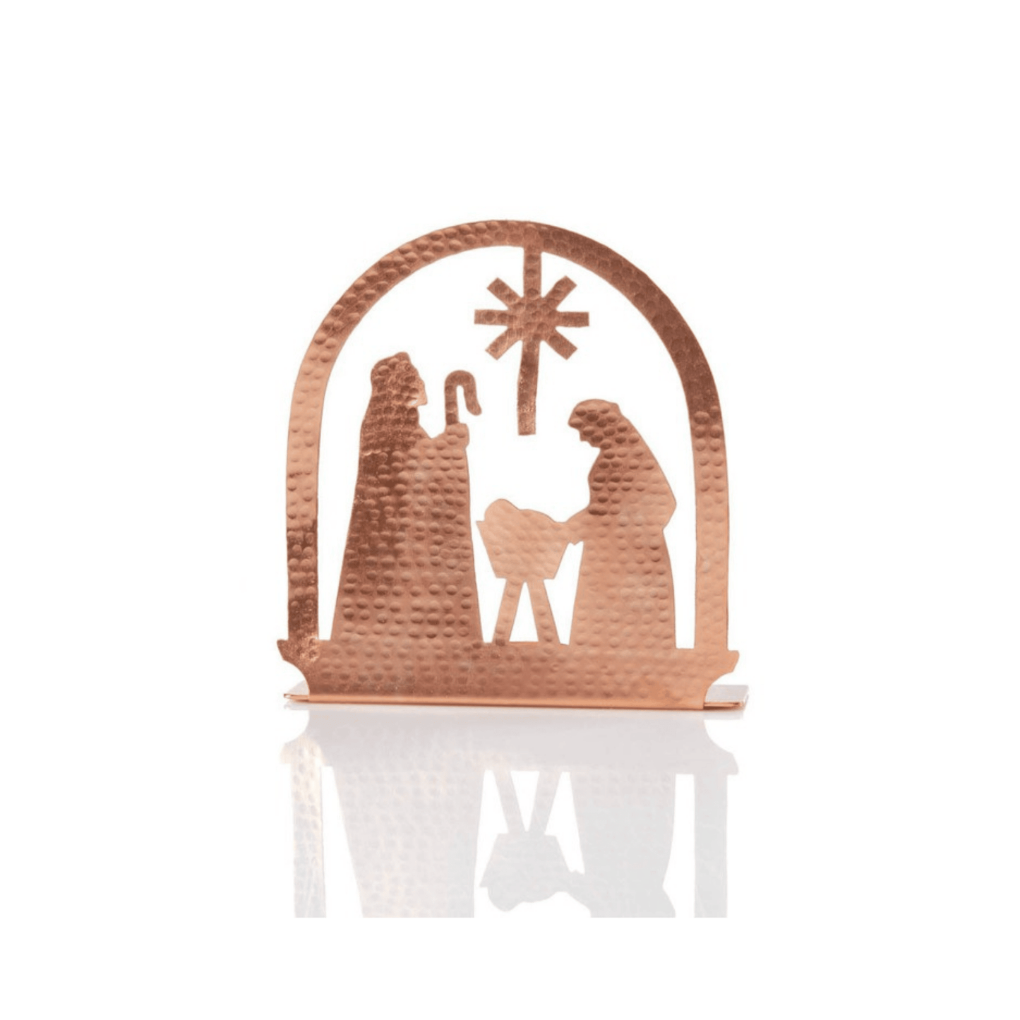 Copper Tea Light Nativity – Handcrafted Metal Scene