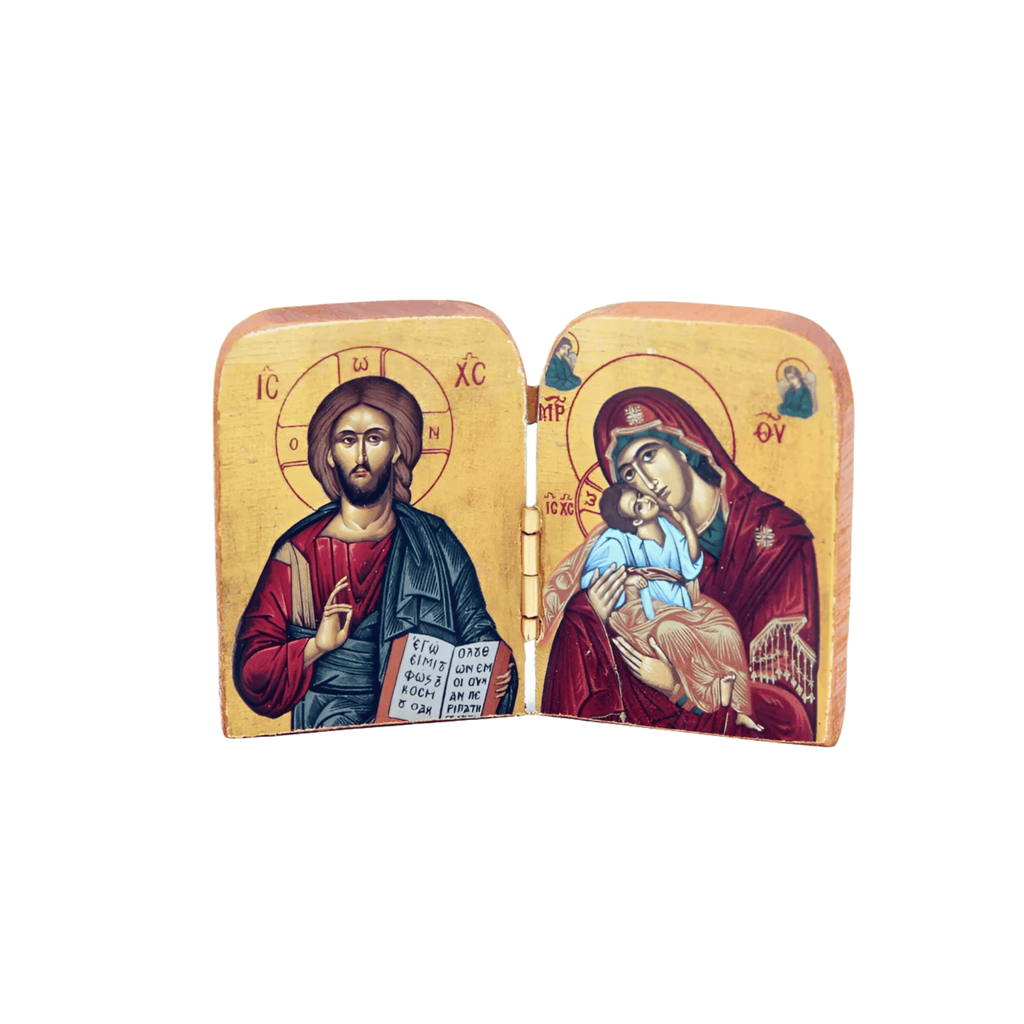 Wooden Diptych Icons — Handmade in Greece