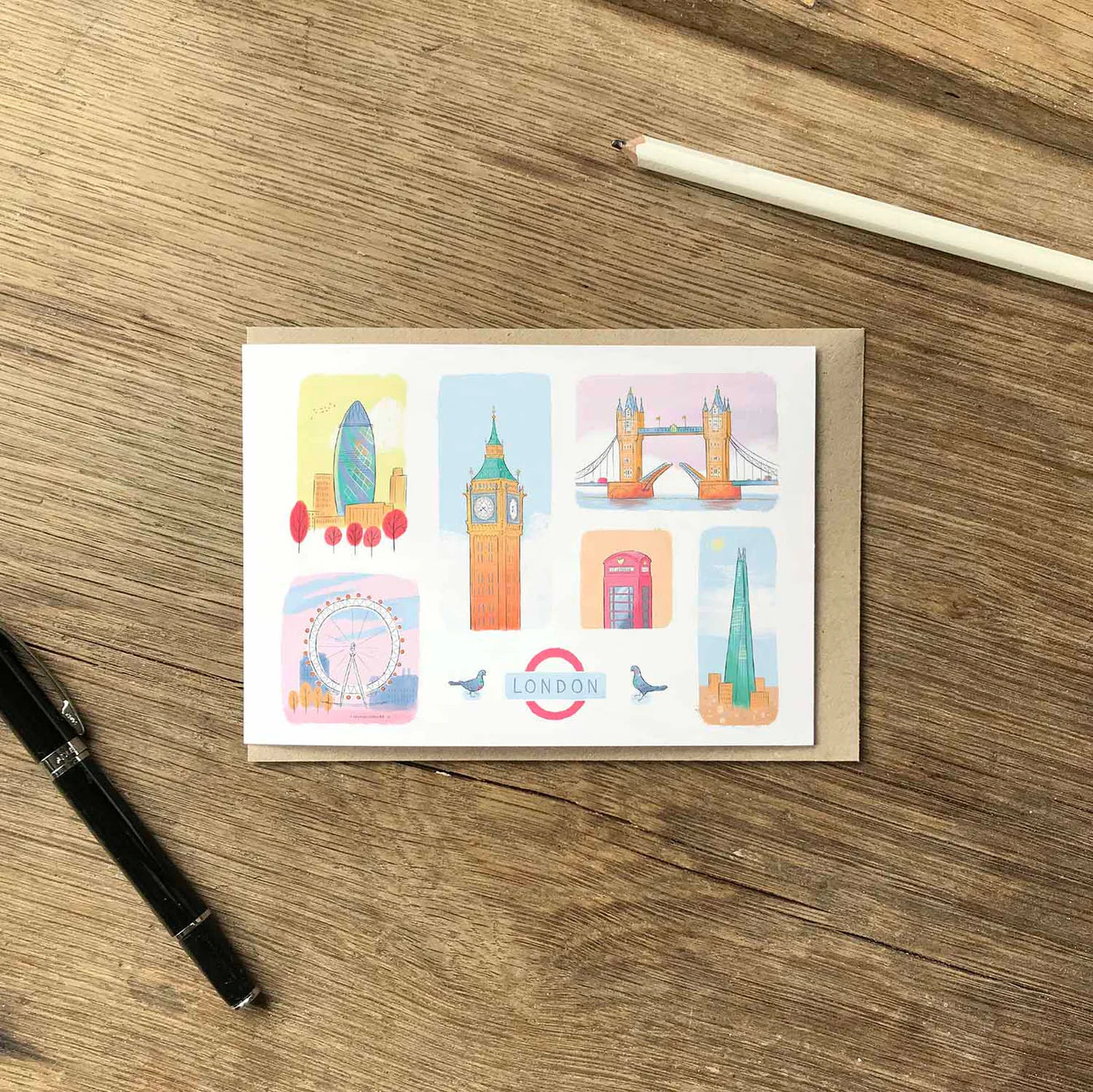 London Landmarks Greetings Card