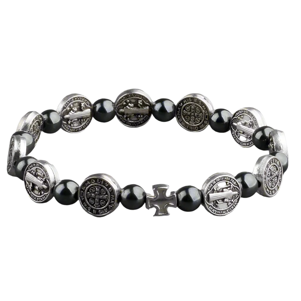 St Benedict Hematite Bracelet