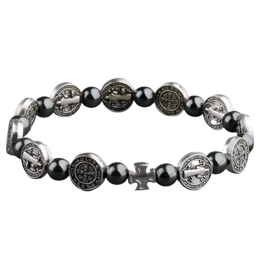 St Benedict Hematite Bracelet